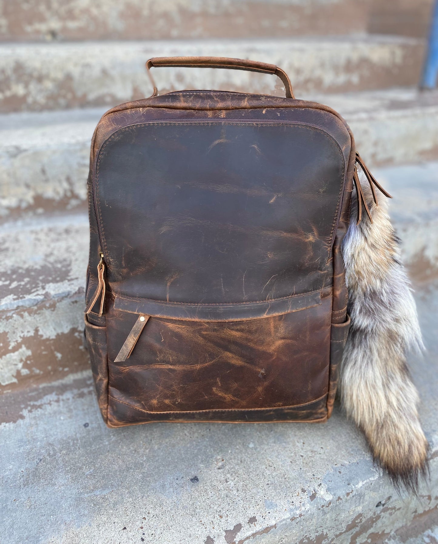 Rustic Leather Backpack