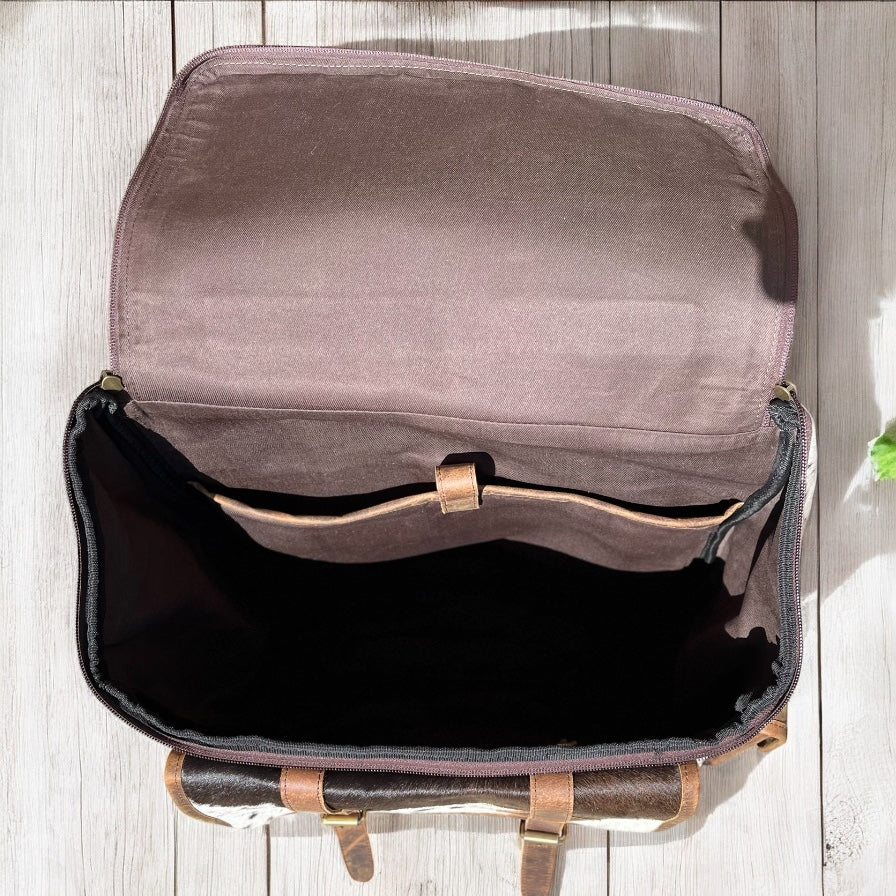 Vintage cowhide & leather backpack