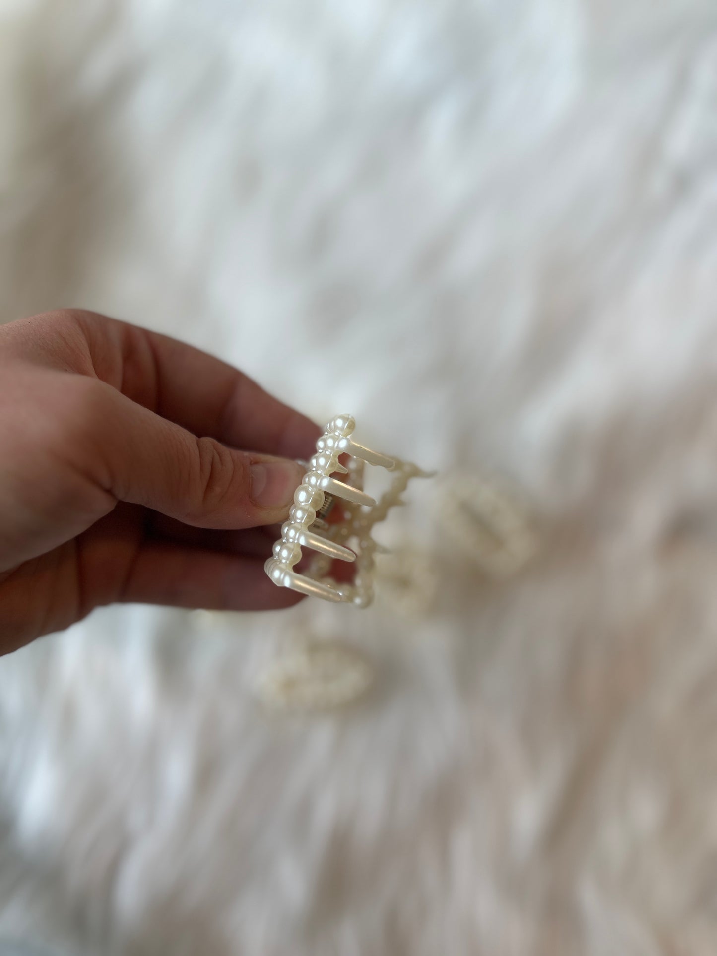 Small Faux Pearl Claw Clips