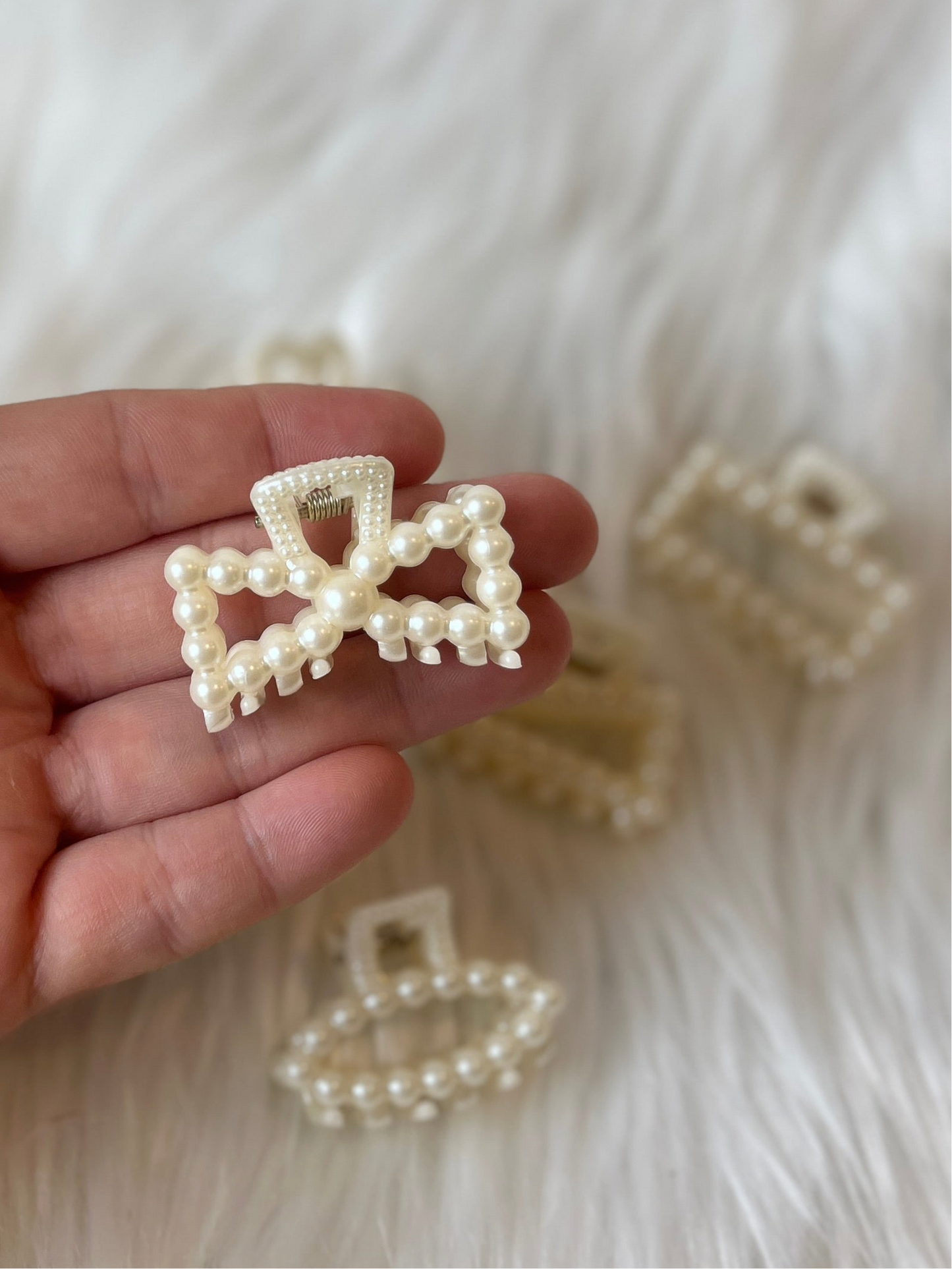 Small Faux Pearl Claw Clips