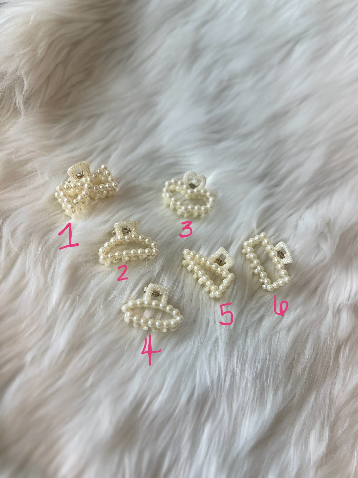 Small Faux Pearl Claw Clips
