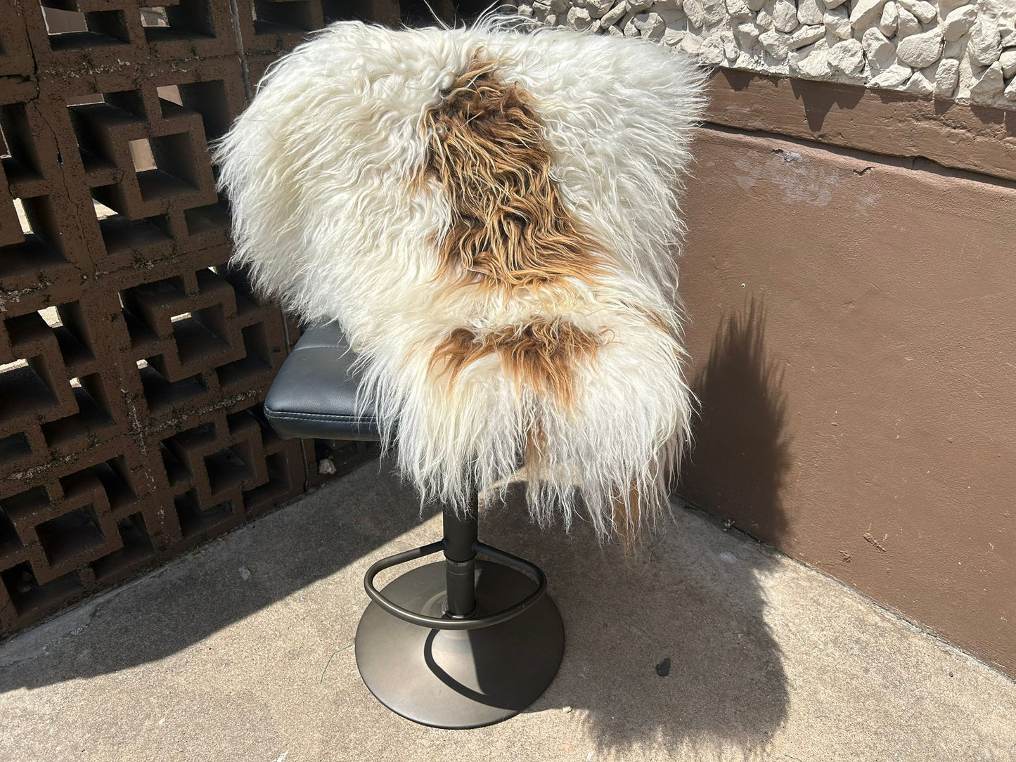 Brown & White Icelandic Sheepskin Rug 2x3'