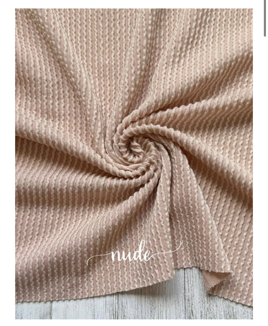 Nude Wavy Ribbed Bows!