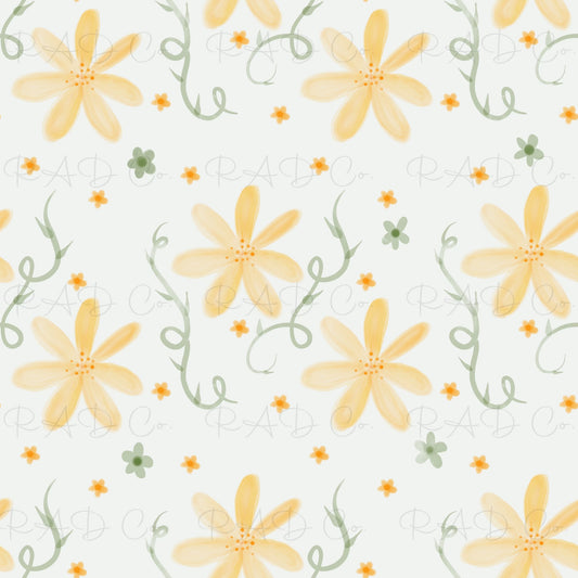 Seamless Yellow Floral