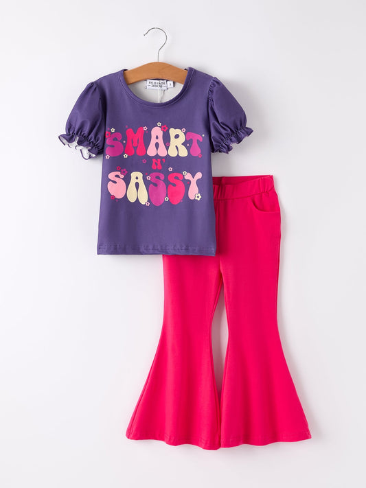 BACK TO SCHOOL "Smart Sassy" Top + Bell Bottoms