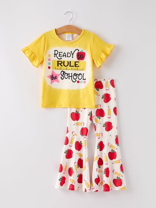 Back To School "ready to rule the school" Print Girls Set