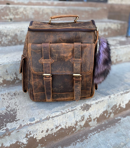 Small Rustic Leather Backpack