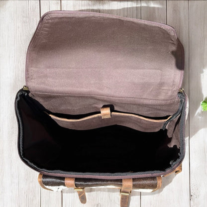 Vintage cowhide & leather backpack