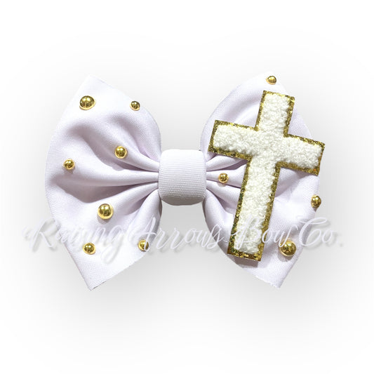 White Cross 5” Stella Bow