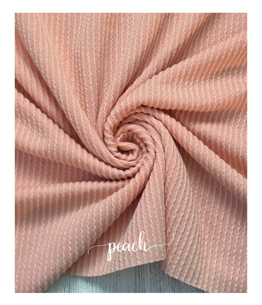 Peach Wavy Ribbed Bows!