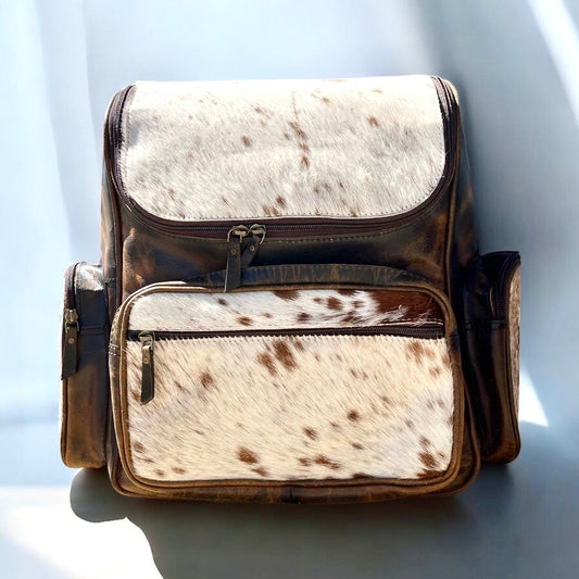 Cowhide leather backpack