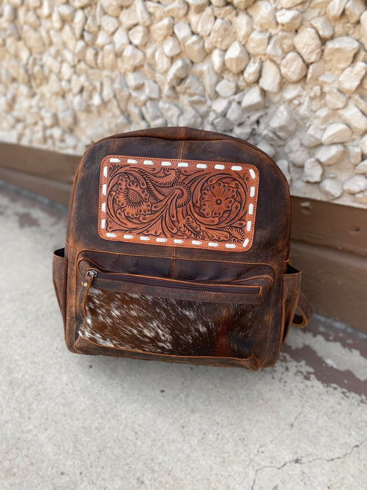 Cowhide & Tooled Backpack