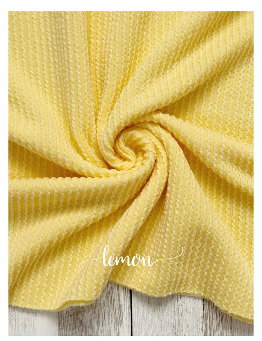 Lemon Wavy Ribbed Bows!