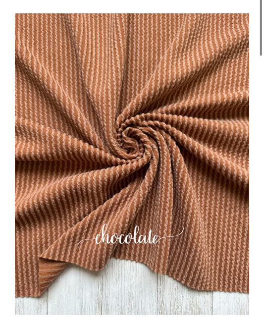 Chocolate Brown Wavy Ribbed Bows!