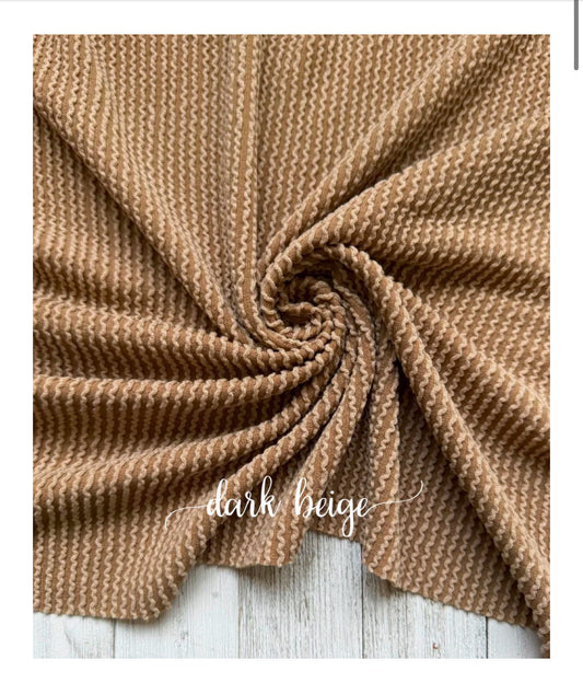Dark Beige Wavy Ribbed Bows!