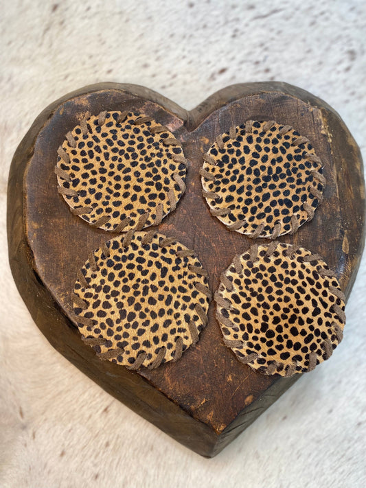 Cheetah Print Coaster 4pc Set