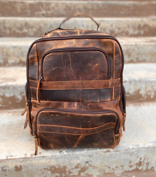 Rustic Leather Backpack