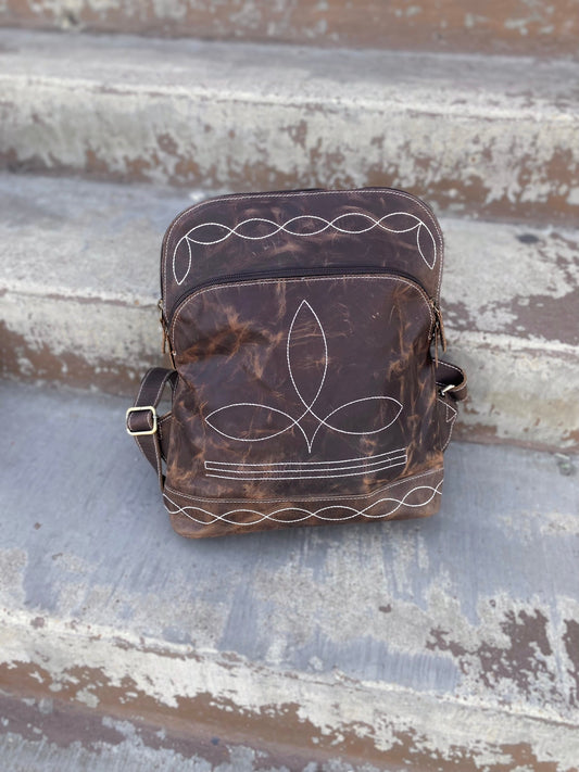 Mini Vintage Leather BootStitch II Backpack
