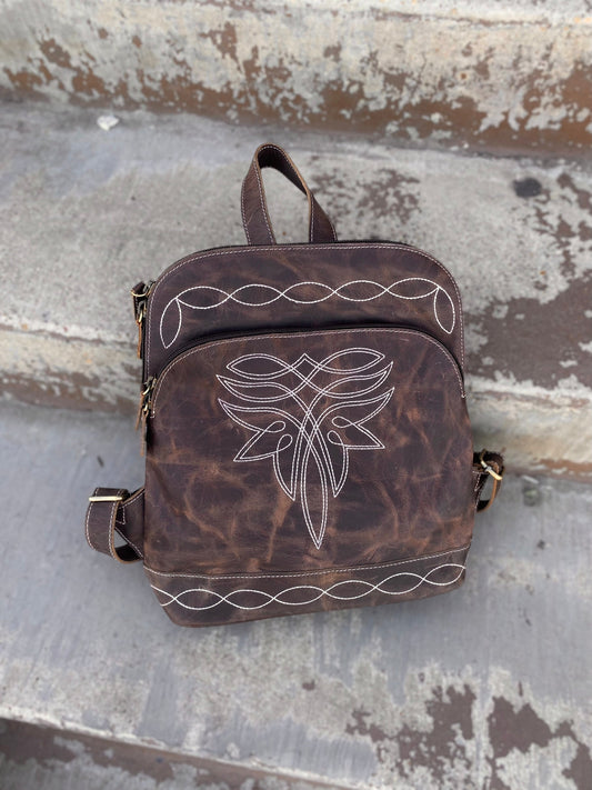 Mini Vintage Leather Bluebell Backpack